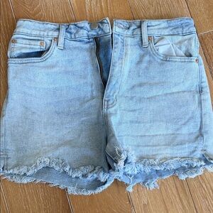 Just USA Frayed Hem Light Blue Jean Shorts
